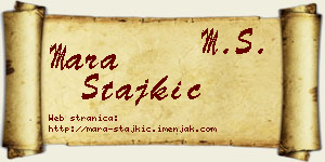 Mara Stajkić vizit kartica